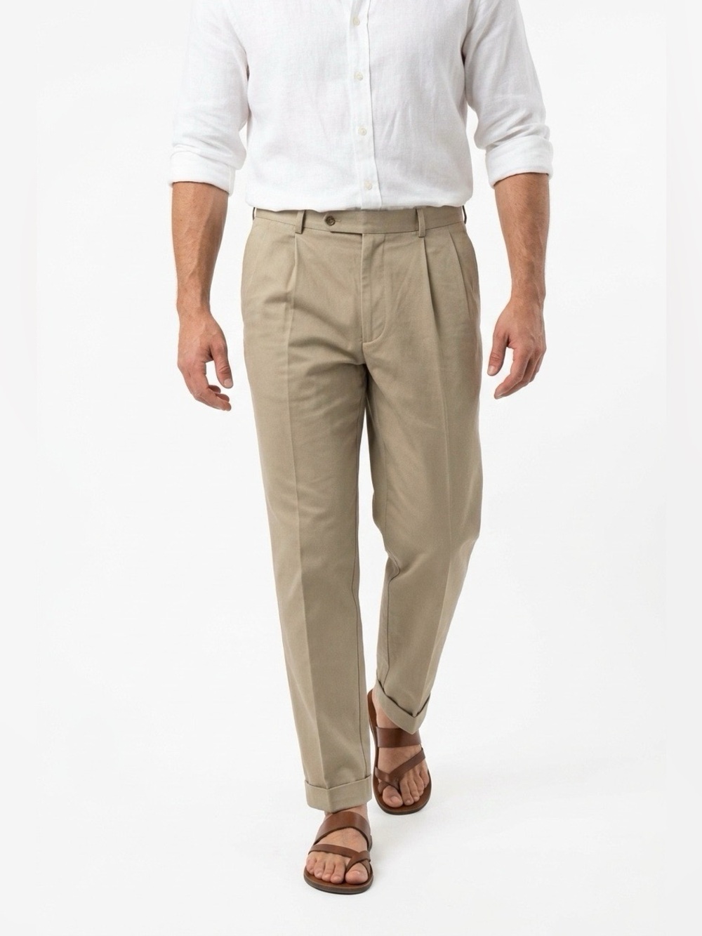Brooks Brothers Beige Pleated Thompson Dress Chinos